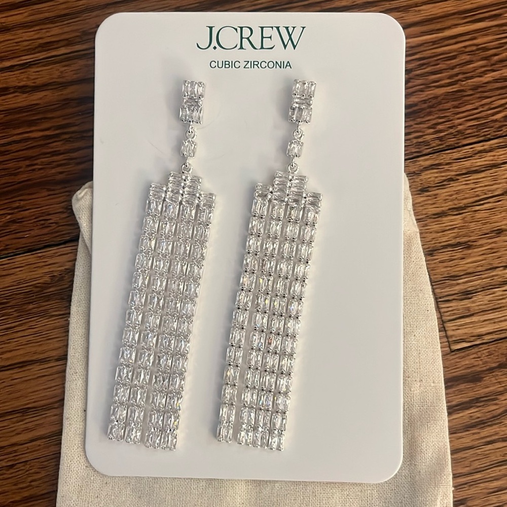 Brand new Cubic Zirconia Chandelier earrings from J. crew